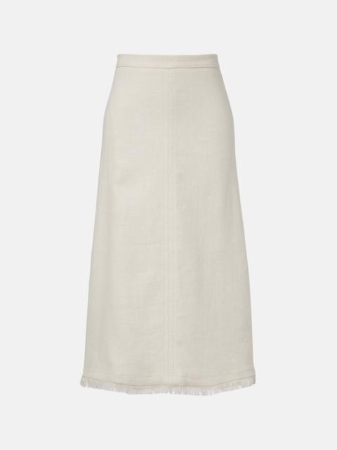 Fiocchi linen and cotton midi skirt