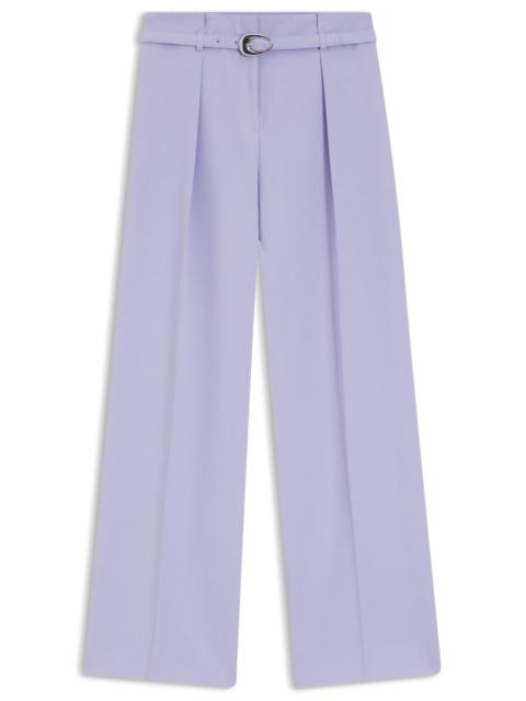 BUCKLED-BELT TROUSERS WITH PLEAT FRONT