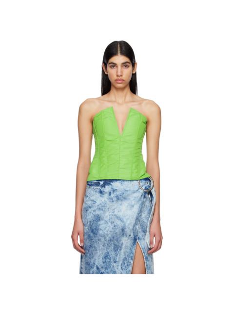 Green V-Neck Tank Top