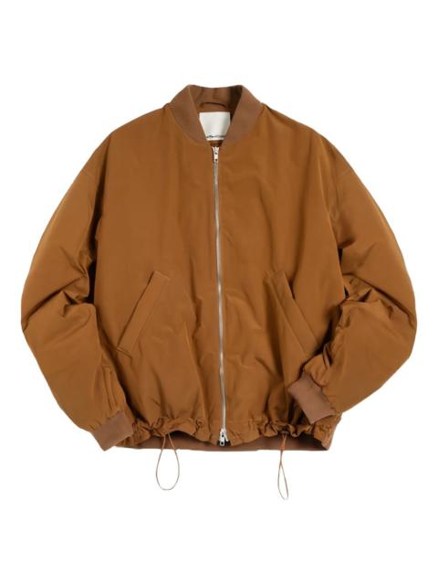 drawstring zip-fastening bomber jacket