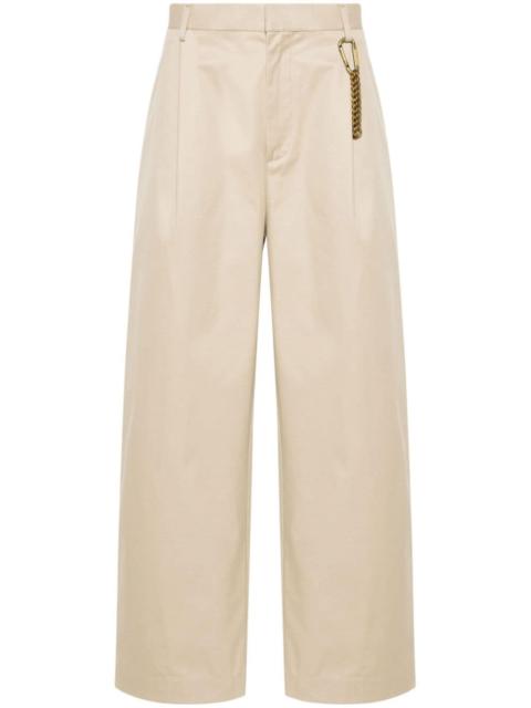 pleated straight trousers
