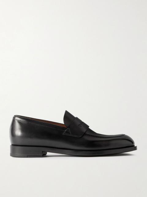 New Classic Flex Glossed-Leather Penny Loafers Black