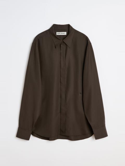 Evening Shirt Draping Brown Liquid Tencel