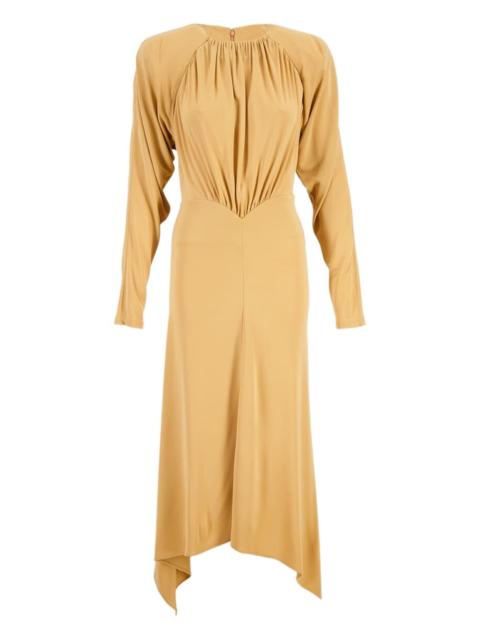 long-sleeve crepe dress