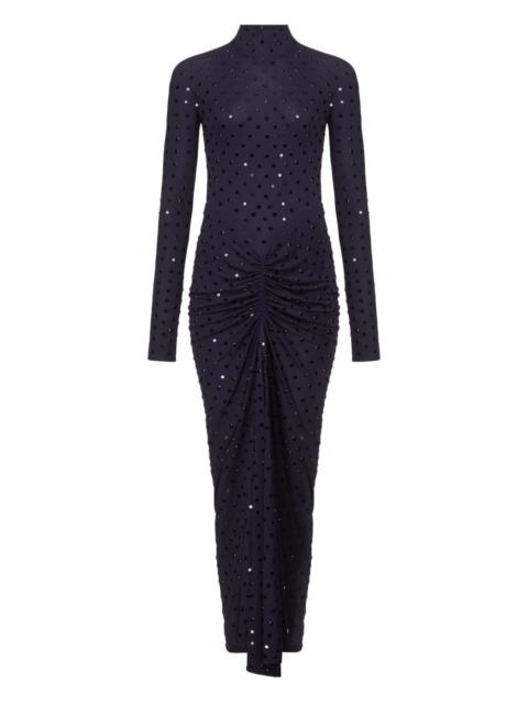 draped studded maxi dress