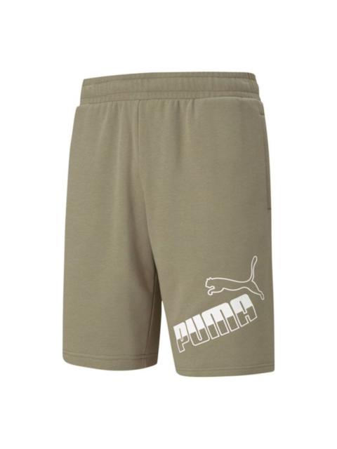 PUMA Amplified Big Logo Shorts 'Olive Green White' 588675-73