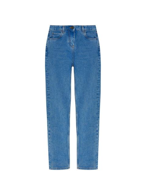 straigh-leg high-rise jeans