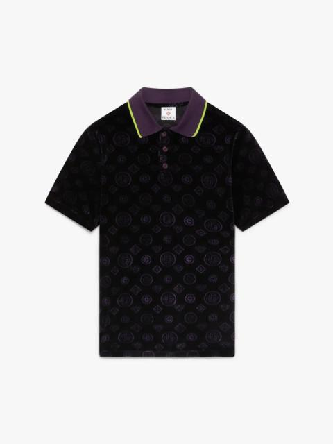 Purple Monogram Velour Polo Polo Shirt | Casablanca Paris