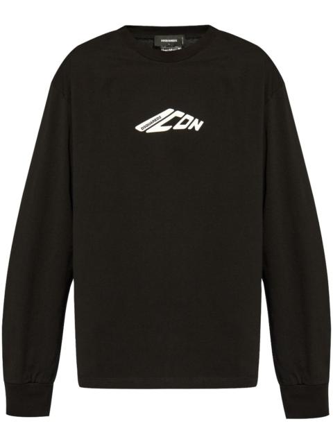 logo-printed long-sleeved T-shirt