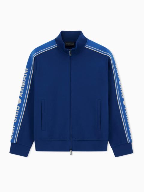 ASV DOUBLE-JERSEY FULL-ZIP SWEATSHIRT WITH LOGO STRIPE