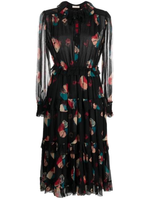 Reina chiffon midi dress