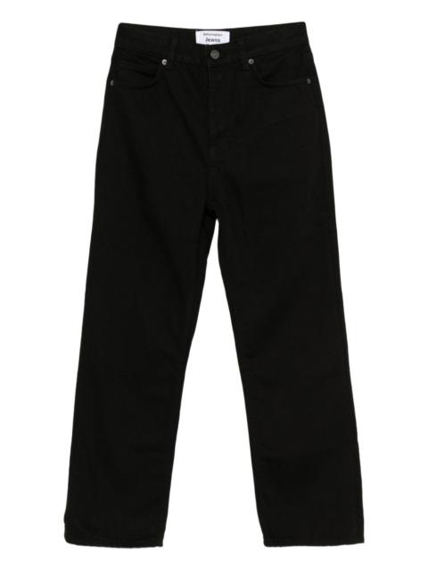 high-rise straight cropped jeans