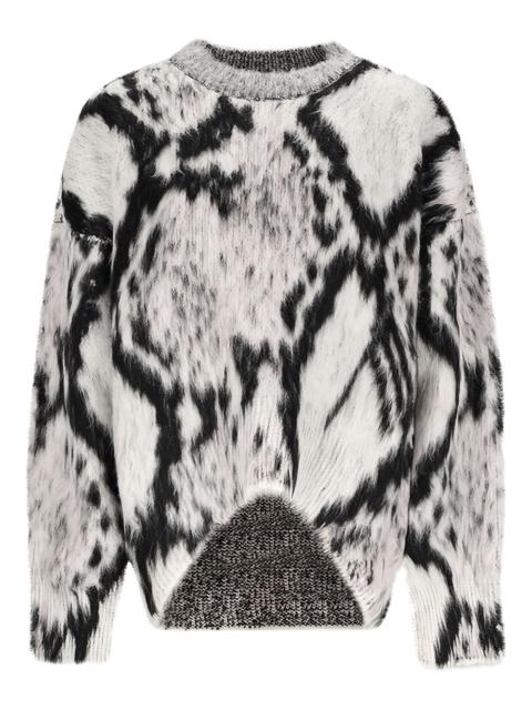 snake-print mohair sweater