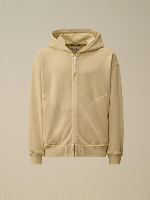 Diagonal Fleece Boxy Zip Hooded Sweatshirt