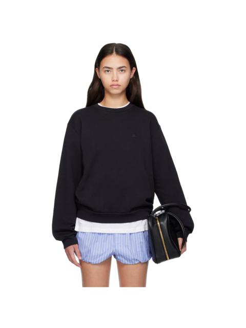 Black Crew Neck Fleece Sweatshirt