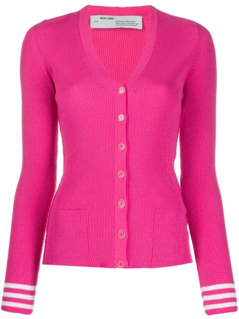 logo stripe cardigan