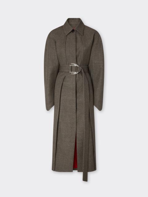 Coat in mélange wool twill