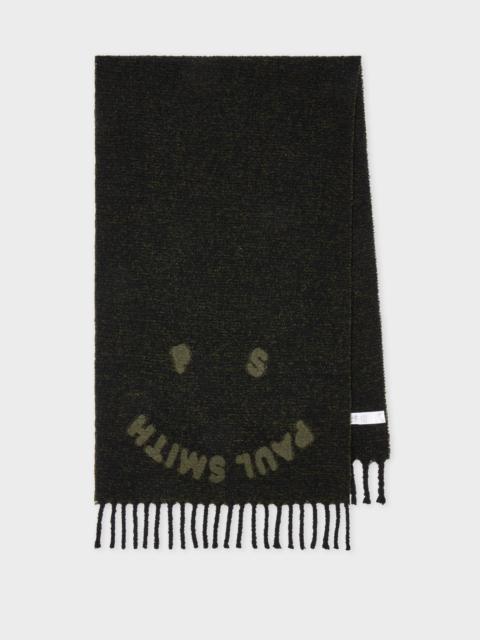 Black 'Happy' Logo Scarf