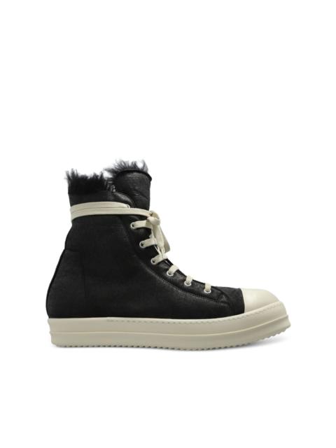 shearling-lined lace-up sneakers