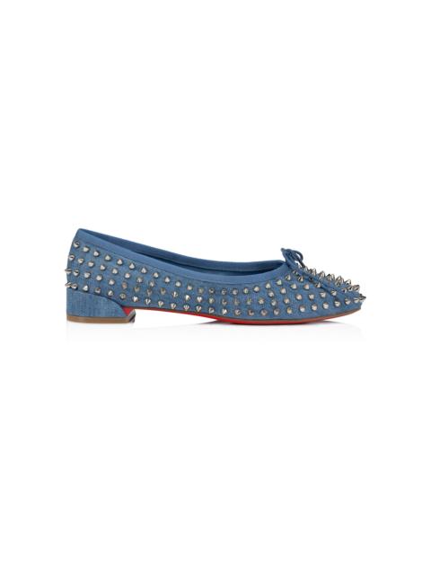 Sweetie Jane Studded Denim Flats blue