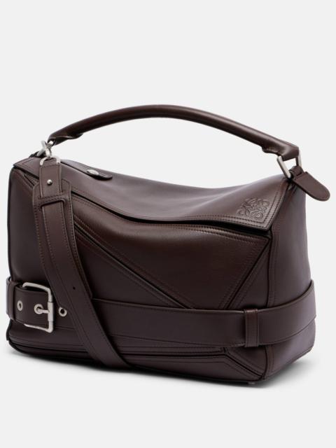 Puzzle Biker Large leather tote bag