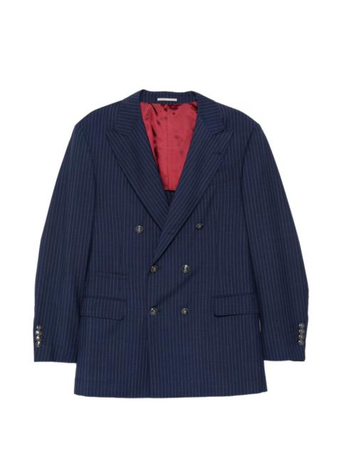 pinstripe double-breasted blazer