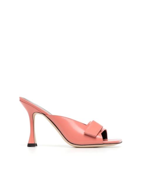 Olivia square-toe leather mules