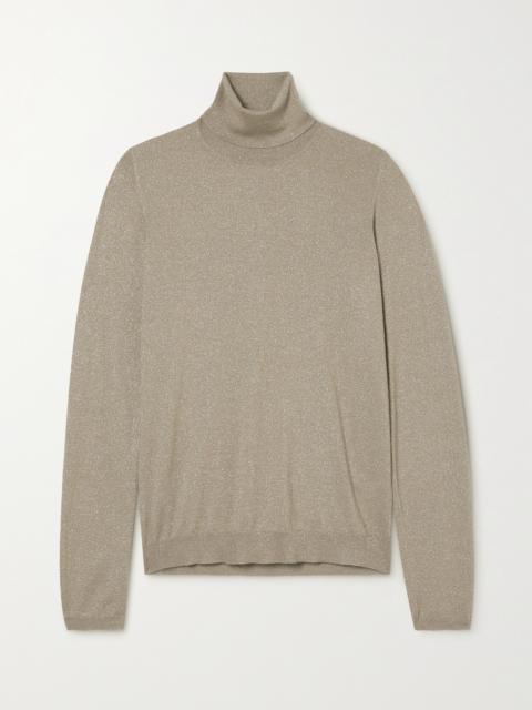 Metallic Cashmere-blend Turtleneck Sweater