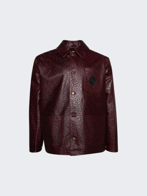 Leather Workwear Jacket Burgundy