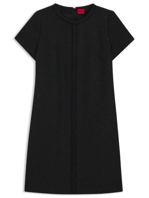 SPARKLING-BOUCLÉ DRESS WITH CHAIN-TAPE TRIMS