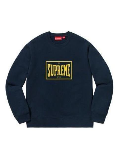 Supreme Warm Up Crewneck 'Navy Yellow' SUP-SS19-413