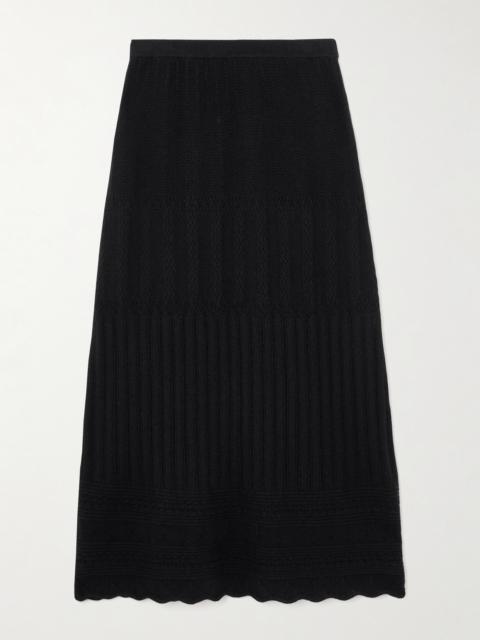 Rythmee Pointelle-knit Wool And Cashmere-blend Maxi Skirt