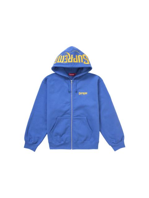 Supreme Mister Cartoon Zip Up Hooded Sweatshirt Washed Royal
