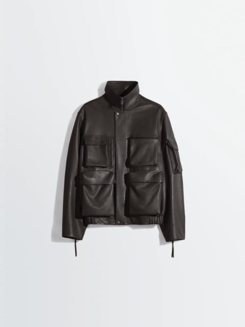 LEATHER BLOUSON WITH POCKETS IN LEATHER