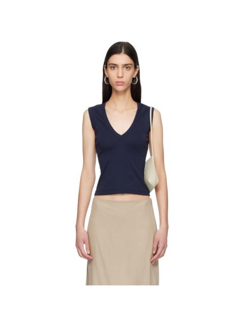 FLORE FLORE Navy Dewi Tank Top - 261924F111068 | REVERSIBLE