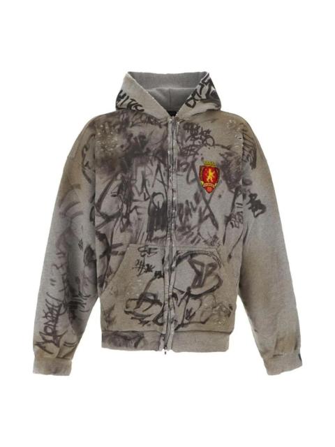 Balenciaga Scribbled Medium Fit Hoodie 'Grey' 744457TOVA81300