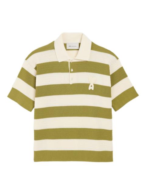 striped logo polo shirt