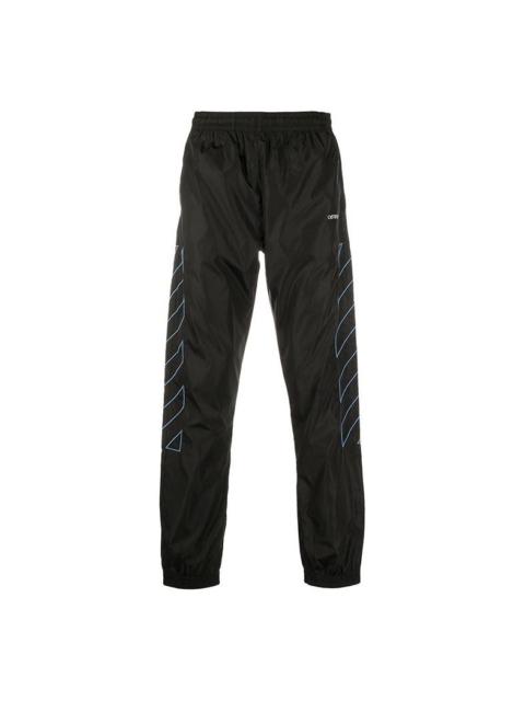 Off-White Stripe Nylon Training Long Pants Black OMCA086F20FAB0011040
