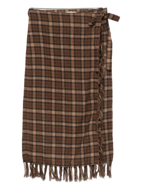 Saskia checked midi skirt