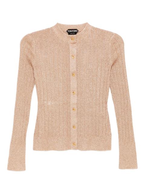 metallic-threading cardigan