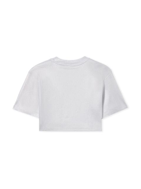 Off Coated Rib Crop T-Shirt