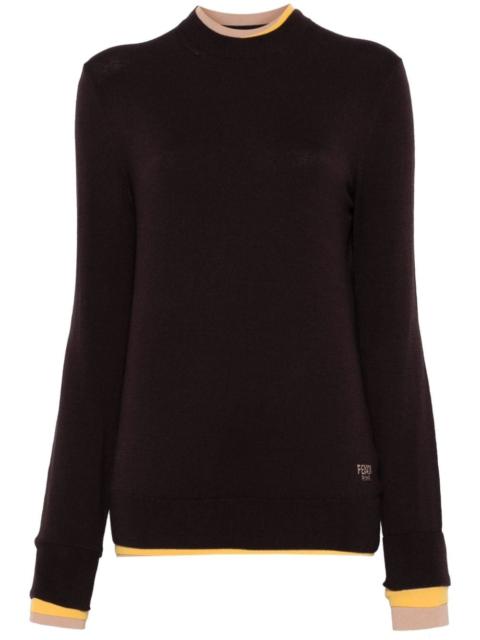 layered-trim sweater