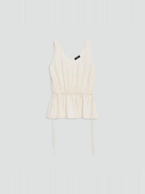 Tie-Waist Tank Top in Washed Stripe