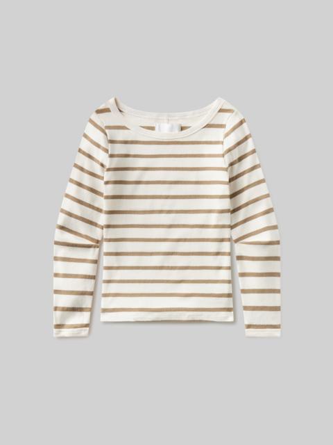 Boat Neck Slim Tee
In Ginger Stripe