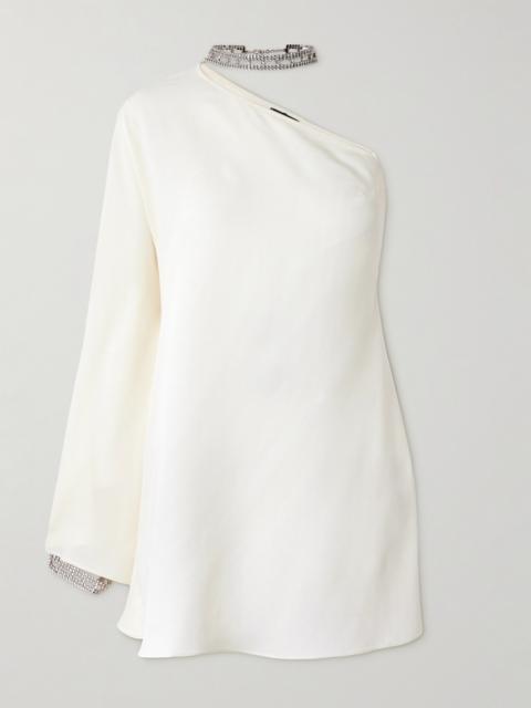 Bolkan One-sleeve Embellished Crepe Mini Dress