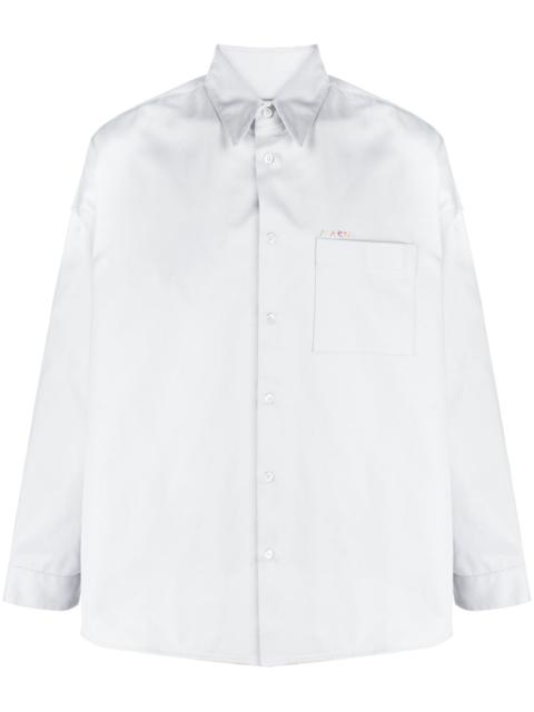 logo-embroidered cotton shirt