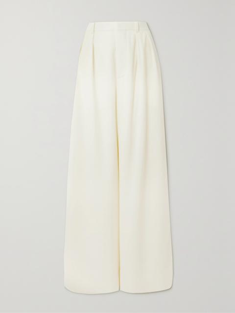 Pleated Grain De Poudre Wool Wide-leg Pants