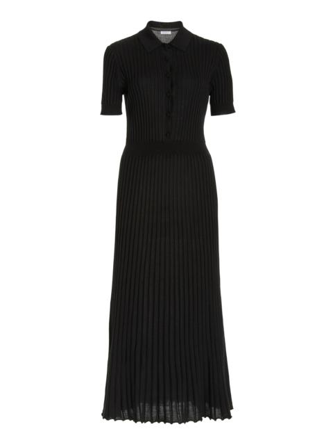 Amor Ribbed Dress in Black Silk Cashmere