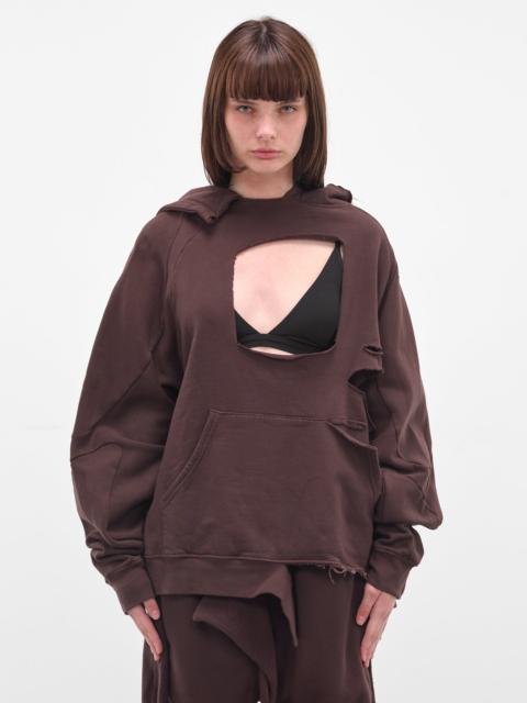 Brown Deconstructed Oversized Hoodie