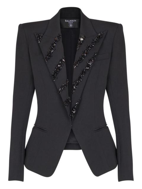 crystal embellished-lapels blazer